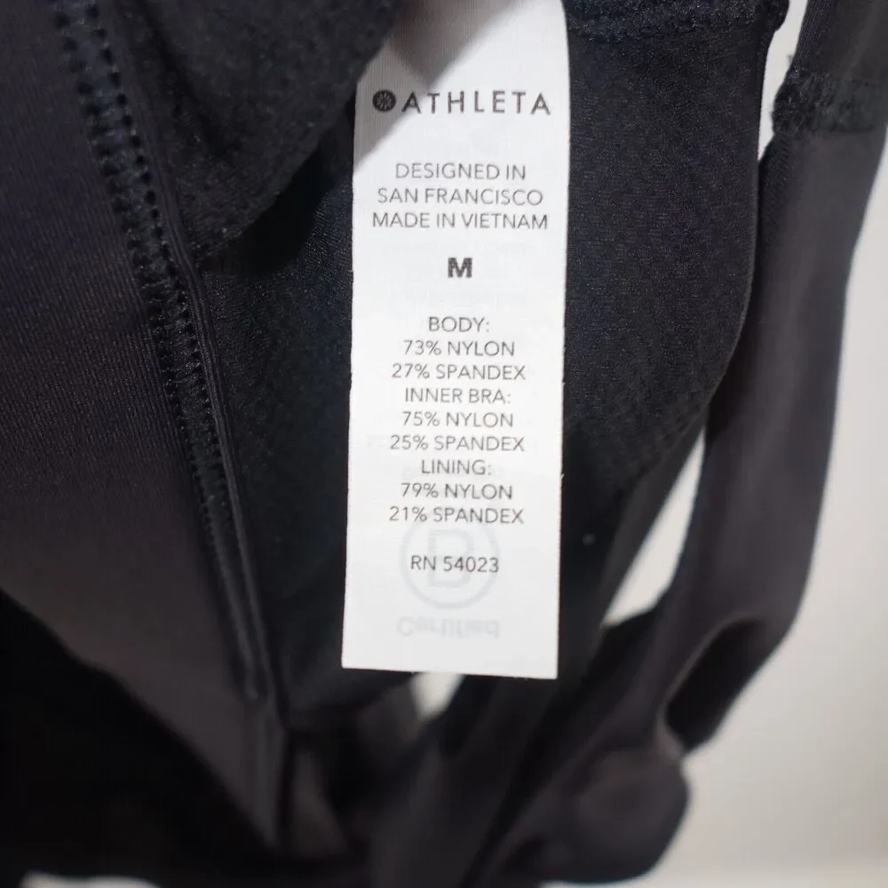 Athleta Women's Medium Tank Top 2-In-1 Ultimate Support Sleeveless Black NEW